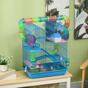 18.5inch  5 Tier Hamster Cage With Tubes And Tunnels (Option: Sky Blue 550x480x180 mm)