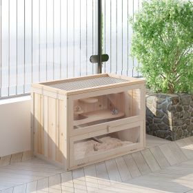 45 Inch Extra Large Hamster Cage (Option: Nature wood 660x160x455 mm)