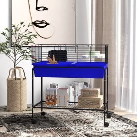 Two-Story Small Animal Cage Removable From Stand (Option: Blue)