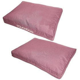 Touchdog 'Hushky' Water-Resistant Premium Rectangular Raised Dog Mat (Color: PINK, size: medium)